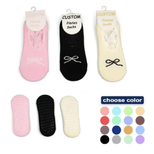 High Quality Designer Athletic Logo Cotton No Show Breathable Ballet Grip Anti Slip Luxury Fashion Private Cotton Sports Custom Yoga Ballerina Pilates Socks