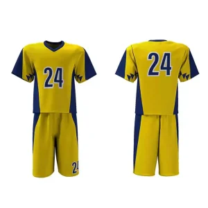 Custom Yellow Navy Lacrosse Uniform