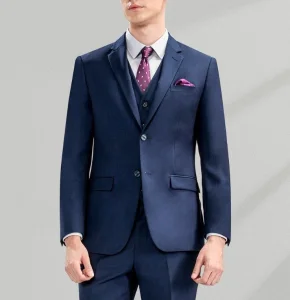 Men′ S 3 Piece Set Suit British Style Self-Cultivation Suit Business Occupation Work Formal Wear