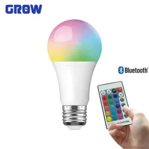 RGB Color Changing Light Bulbs with Remote, Dimmable 40 Watt Equivalent Warm White, E27 E26 B22 Screw Base for Home Décor, Bedroom, Stage, Party and More