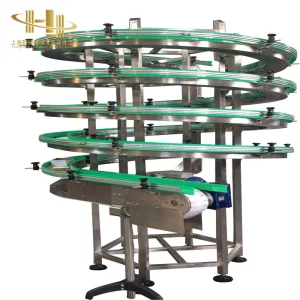 Spiral Cooling Conveyor System Bottled Water Packaging Line