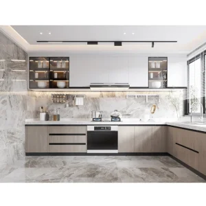 Gabinetes de cocina de acero inoxidable Swete con armario alto