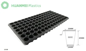 105 Cells Plastic Plug Tray, 105m, Nursery Seed Starting Grow Germination Tray for Greenhouse