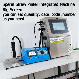 Automatic Livestock Semen Straw Inkjet Coding Machine 0.25ml 0.5ml AI Insemination Tube Printer For Animal Breeding Lab