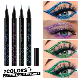 Wholesale Glitter Liquid Eyeliner Pen Waterproof Long Lasting Eyeliner Metallic Color Liquid Eyeliner for Eye Makeup