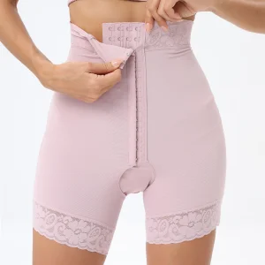 Women's Breathable Butt Lifter Shapewear Lace Boy Shorts with Sponge Padding Body Shaper Hip Enhancer Control Panties