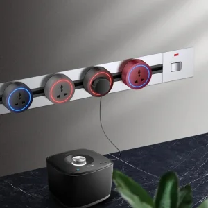 Aluminum Wall Track 60cm Socket UK Removable Trail Power Electrical Multi-functional Track Socket Power Track System