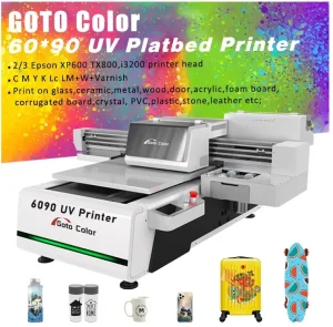 UV Flatbed Printer 6090 Cm LED 6 Color Digital Inkjet 3D UV Printing Machine for Ceramic Glass