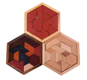 Wooden Hexagon Jigsaw Puzzle Educational Toys
