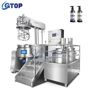 Cosmetic Manufacturing Production Line Ointment Lotion Hydraulic Lifting Vacuum Emulsifier Mixer Machine Cream Making Machine