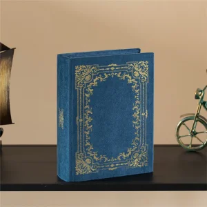 Caixa de Armazenamento em Forma de Livro Vintage Decorativa - Azul
