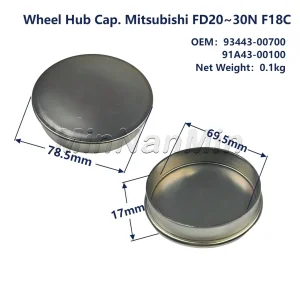 Steel Forged Forklift Steering Auto Spare Part Alloy Wheel Rear Axle Hub Cap Cover for Mitsubishi Fd20~30NF18c 93443-00700/91A43-00100