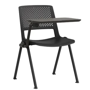 Ergonomic Stackable Plastic MID Back Student Training Chair with Writing Tablet Armless for Office Conference Meeting Room Chair