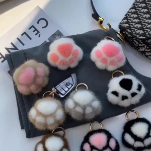 Fluffy Soft Furry Bunny Plush Keychain