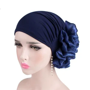 New Fashion 3D Flower Ruffle Turban Headwraps Turban Style Hijab Head Cover Turban for Women Hair Styling Tools