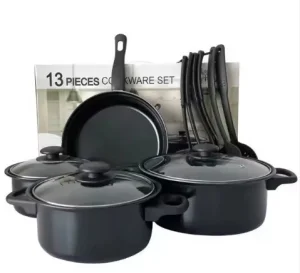 13 Piece Kitchen Non-Stick Pots and Pans Set Non Stick Aluminum Cookware Set with Ceramic Coating Pots and Frying Pans