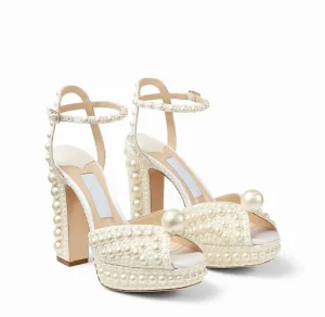 Zapatos de vestir perlas blancas