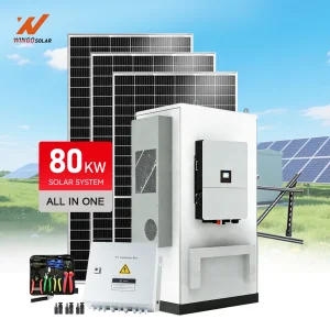 Wingosolar 80KW Hybrid Offgrid Ongrid Solar System With Inverter Battery for C&amp;I Using