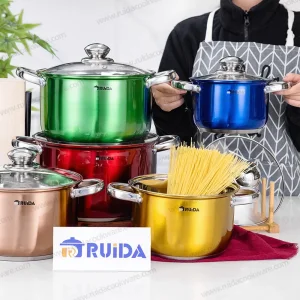 Induction Cooking Pot Dishwasher 10PCS Stainless Steel Cookware