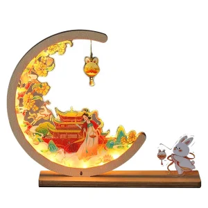 CE Certification DIY Wooden Crescent Moon Night Light Kit
