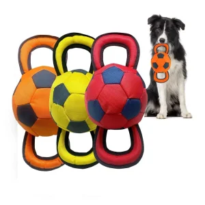 Durable Oxford Soccer Ball Dog Toy with Two Handles
