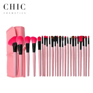Hot Selling Pink Beauty Brushes 24pcs