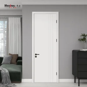 Mexin Factory Custom Security Entrance Door with Multi-Point Lock Heavy-Duty Wooden PVC WPC Interior Door for Bathroom Door