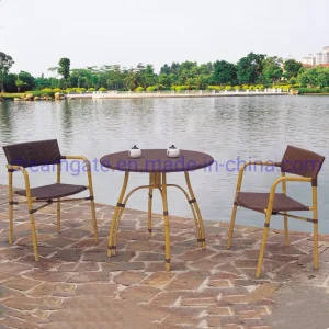 Panda Look Wicker Chair Rattan Dining Table Set