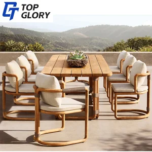 Tg Outdoor Waterproof Teak Wooden Hotel Furniture Modern Dining Set Garden Sofa Outdoor Furniture for Table Chair