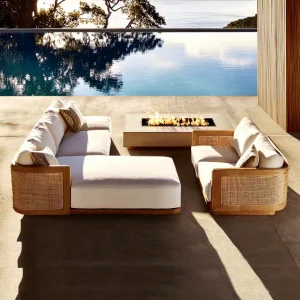 Sigma OEM Elegant Country Garden Teak Sofa Chair Set Furniture