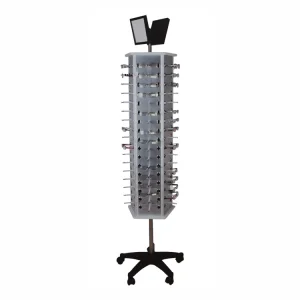 Mobile Metal Eyewear Display Rack with Wheels Professional Sunglasses Retail Store Stand for Optical Frames