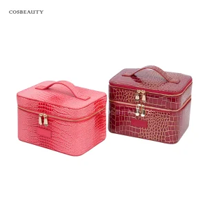 KONCAI Leather Make up Organizer Beauty Vanity Travel Cosmetic Accessories Makeup Bag