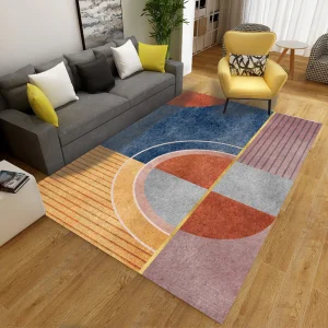 Nordic Simple Bedroom Non Slip Luxury Geometric Area Full Carpets Living Room 3D Rugs