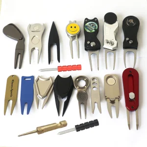 Quality Custom Metal Golf Ball Marker Laser Engraved Pitchfork Repair Golf Divot Tool