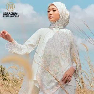 Moda Modesta Elegante Personalizada Estampas Sazonais Mercado do Oriente Médio Hijab de Cetim Elástico