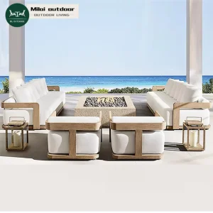Luxury Modern Durable Waterproof Teak Garden Lounge Set