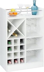 Multi-Function Bar Storage Cabinet with Wine Rack &amp; Glass Holder for Commercial Bars