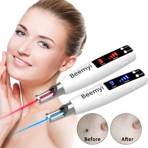 Portable Mini Red Blue Light Laser Picosecond Pen Black Tattoo Removal Acne Scar Mole Freckle Dark Spot Black Pigment Removal