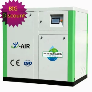 7-16bar Silent 100% No Oil Free/Oilless Direct Driven Stationary Rotary Screw Type Air Compressor Water Lubricated for Medical/Food Industrial