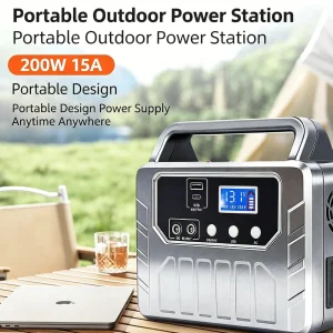 مولد طاقة شمسية خارجي صغير 200W محطة طاقة محمولة للطوارئ مخرج تيار مستمر