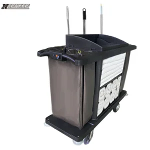 Powered Housekeeping Cart OEM Hotel Cleaning Trolley Room Service Maid Cart