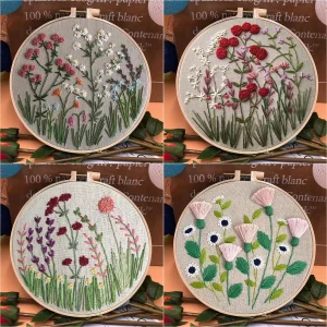 Hand Embroidery Kit DIY Flower