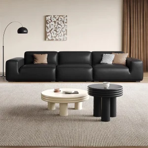 Italian Minimalist Modern Simple Straight-row Leather Sofas