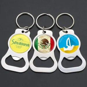 Custom Logo Metal Bottle Opener Keychain Promotional Token Coin Keyring