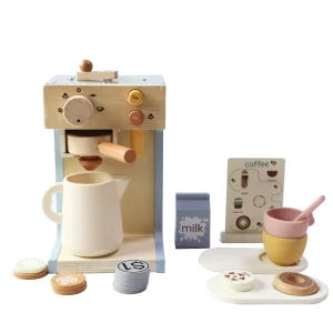 New Early Childhood Wooden Mini Kitchen Coffee Pretend Set Toys for Kids