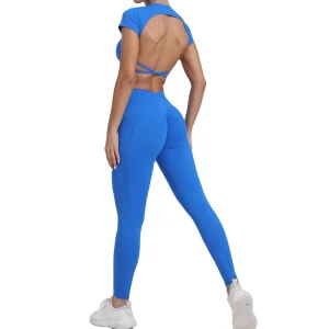 2024 New Women's Outdoor Compression Elastic Quick Dry Yoga Pants and Tops Set Breathable Solid Pattern Shorts Hot Selling