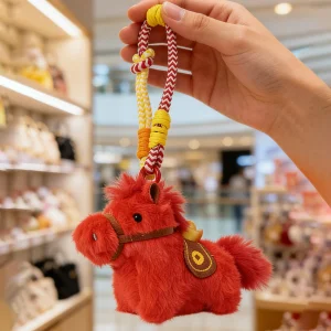 New Mini Chinese Zodiac Horse Plush Keychain