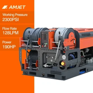 Amjet Ts15128 High-Pressure Pipe Cleaning Machine, Sewer Jetting System