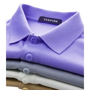100% Algodão 230GSM Tecidos de Malha de Manga Curta, Camiseta Polo Casual Masculina de Verão Impressa de Manga Curta, Rápido Secagem para Golfe