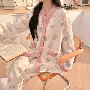 Wholesale High Quality Autumn Winter Air Cotton Postpartum Maternity Pajamas Comfortable Loose Thick Breastfeeding Home Wear